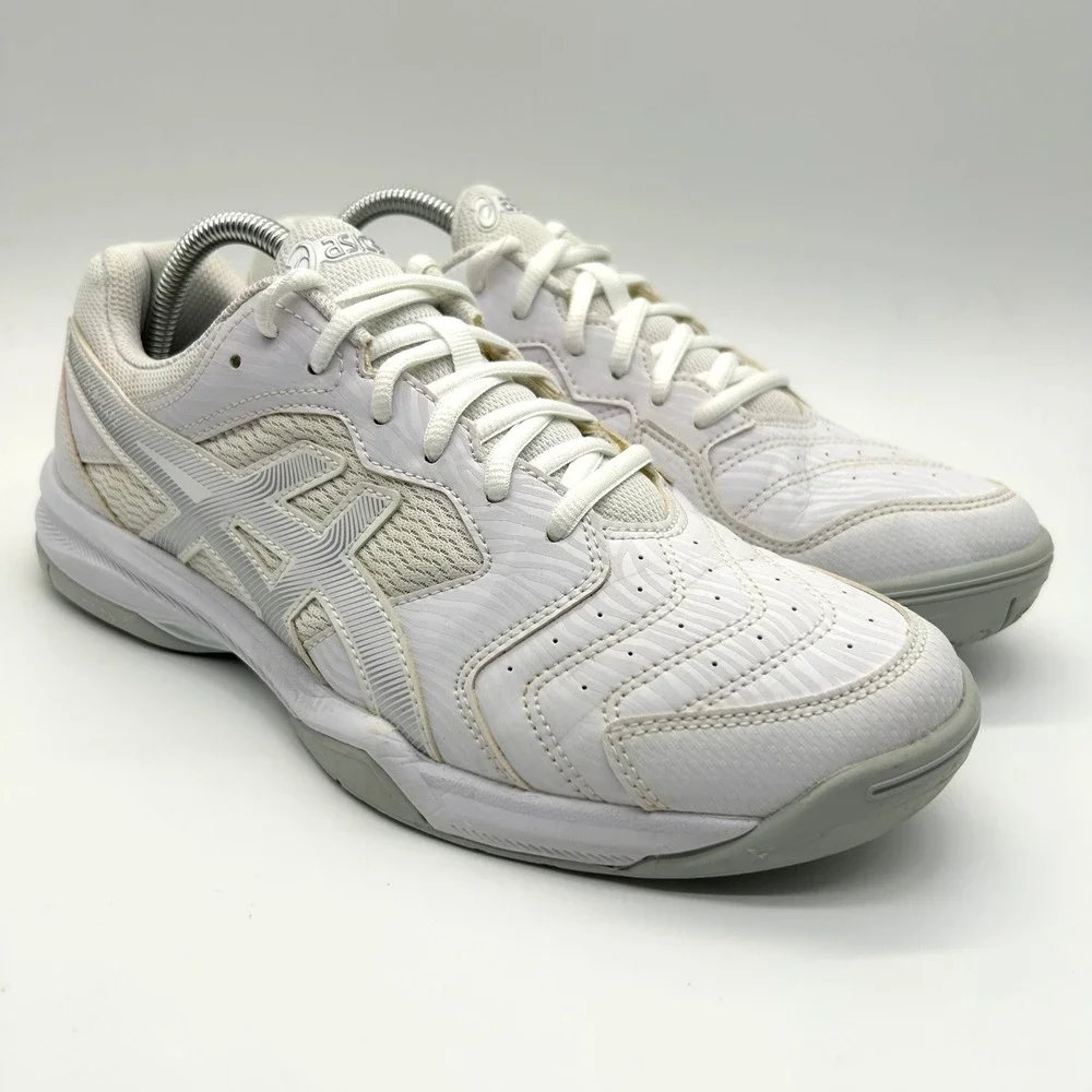 ASICS Gel-Dedicate 6 Tennis Shoes Mens 9 White Silver Athletic Court Sneakers